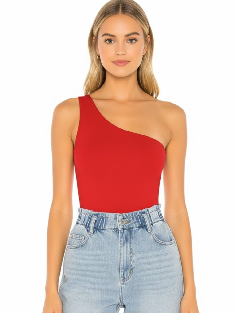 NWT Cotton Citizen Red One Shoulder Crop Top S